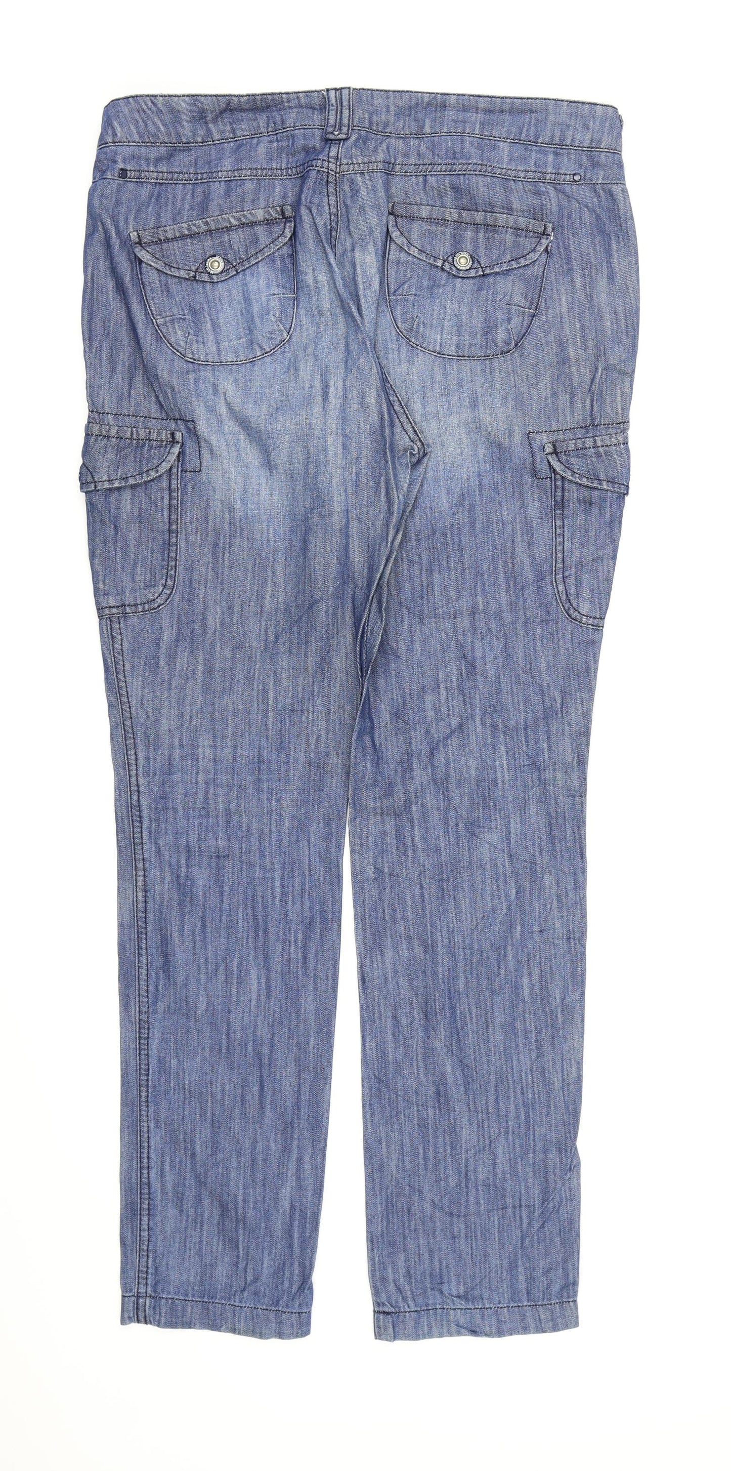 MNG Jeans Womens Blue  Denim Tapered Jeans Size 12 L30 in