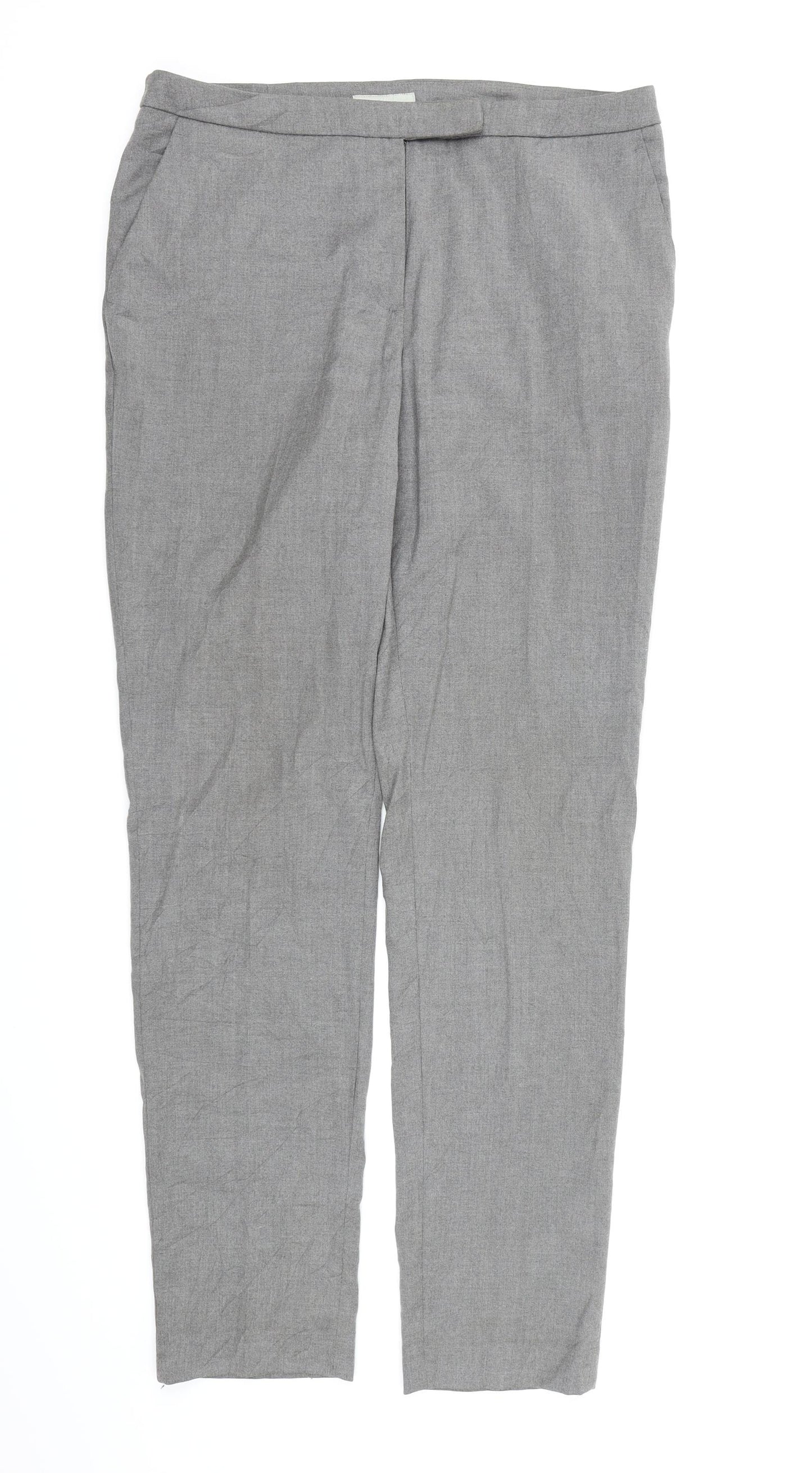 H&M Womens Grey  Rayon Dress Pants Trousers Size 12 L29 in
