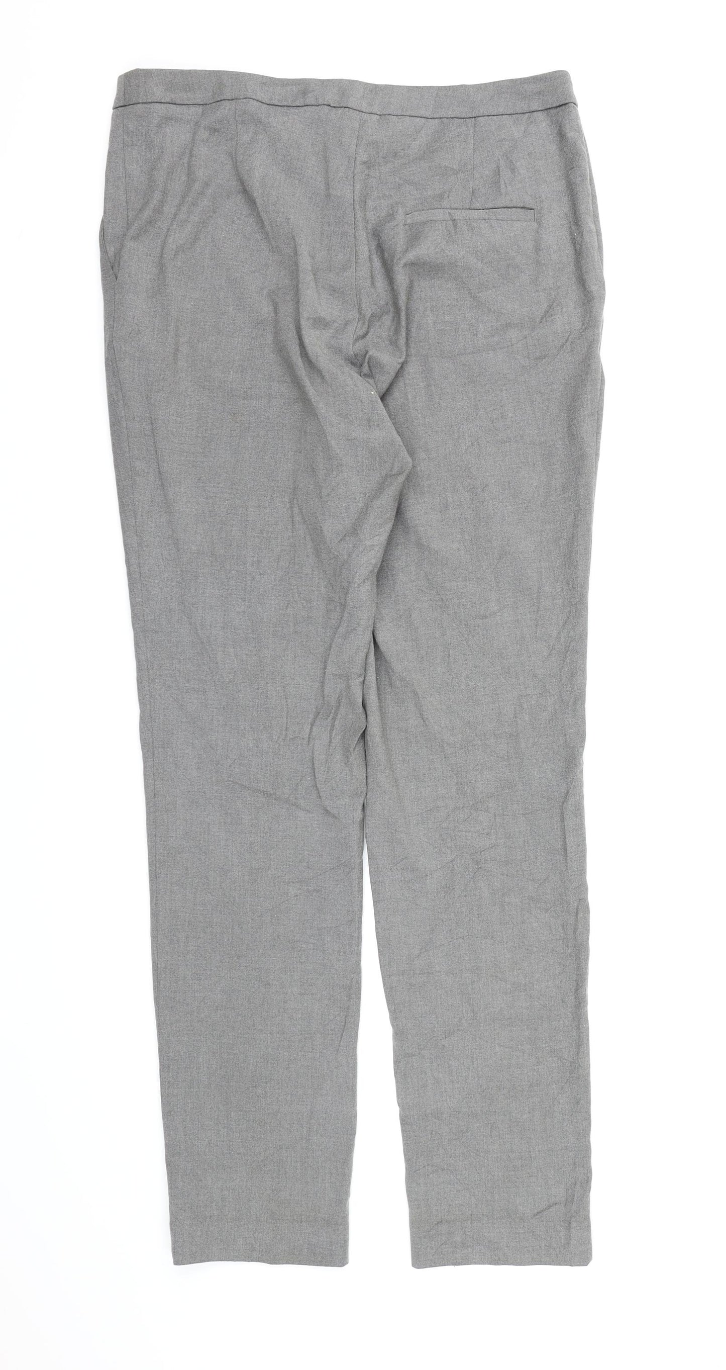 H&M Womens Grey  Rayon Dress Pants Trousers Size 12 L29 in
