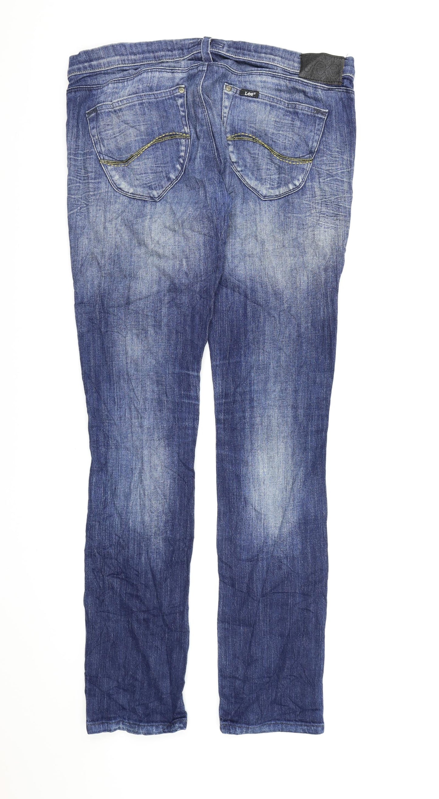 Lee  Womens Blue  Denim Straight Jeans  L32 in