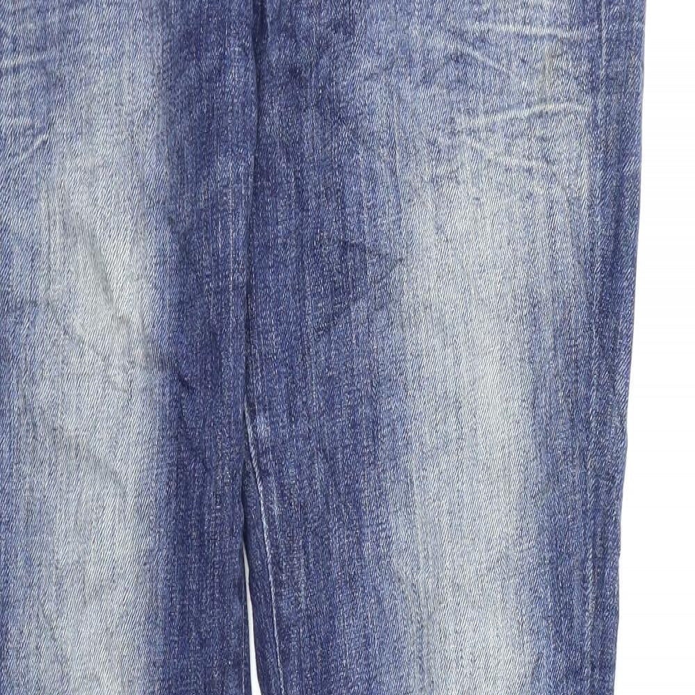 Lee  Womens Blue  Denim Straight Jeans  L32 in