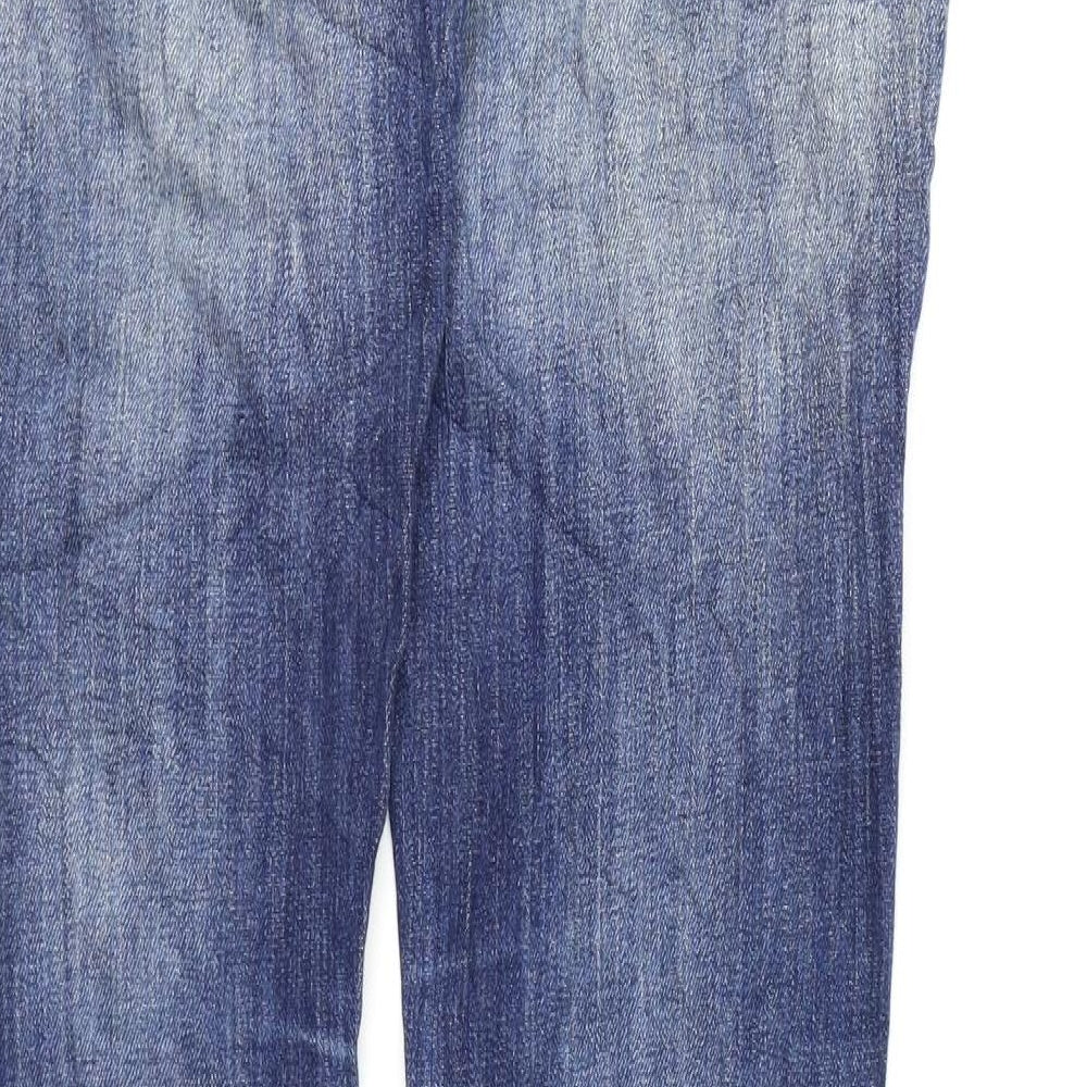 Lee  Womens Blue  Denim Straight Jeans  L32 in