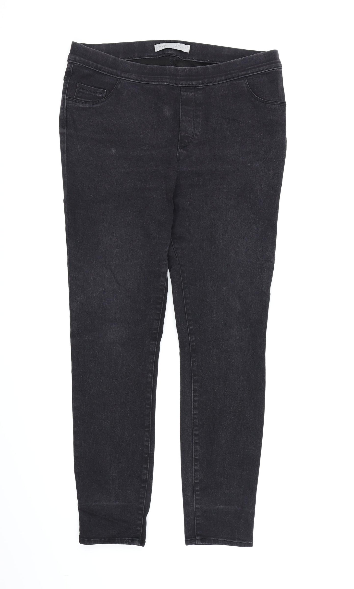 George Womens Black  Denim Jegging Jeans Size 14 L28 in