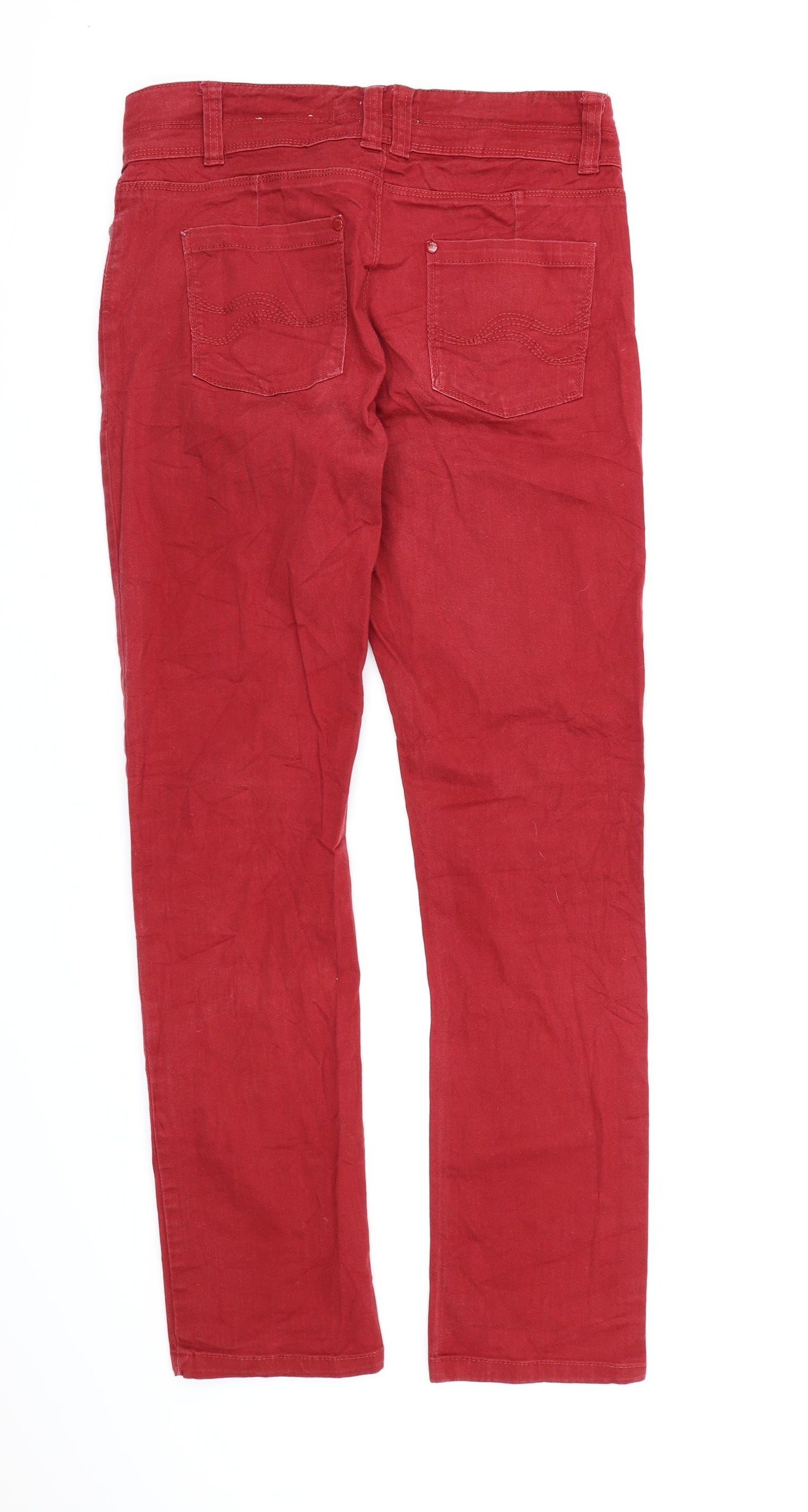 Janina Womens Red  Denim Straight Jeans Size 16 L32 in