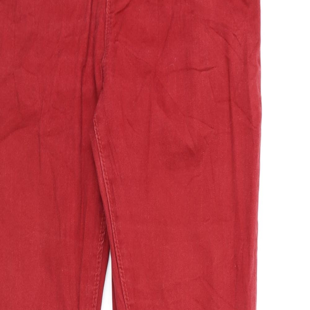 Janina Womens Red  Denim Straight Jeans Size 16 L32 in