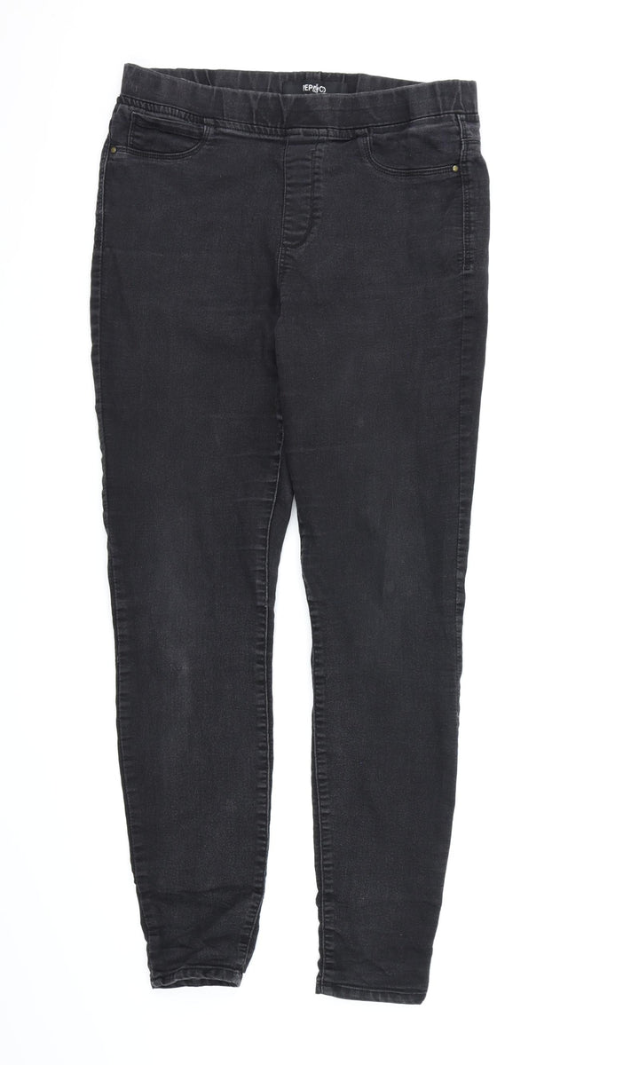 Pep&Co Womens Black Denim Jegging Jeans Size 12 L27 in