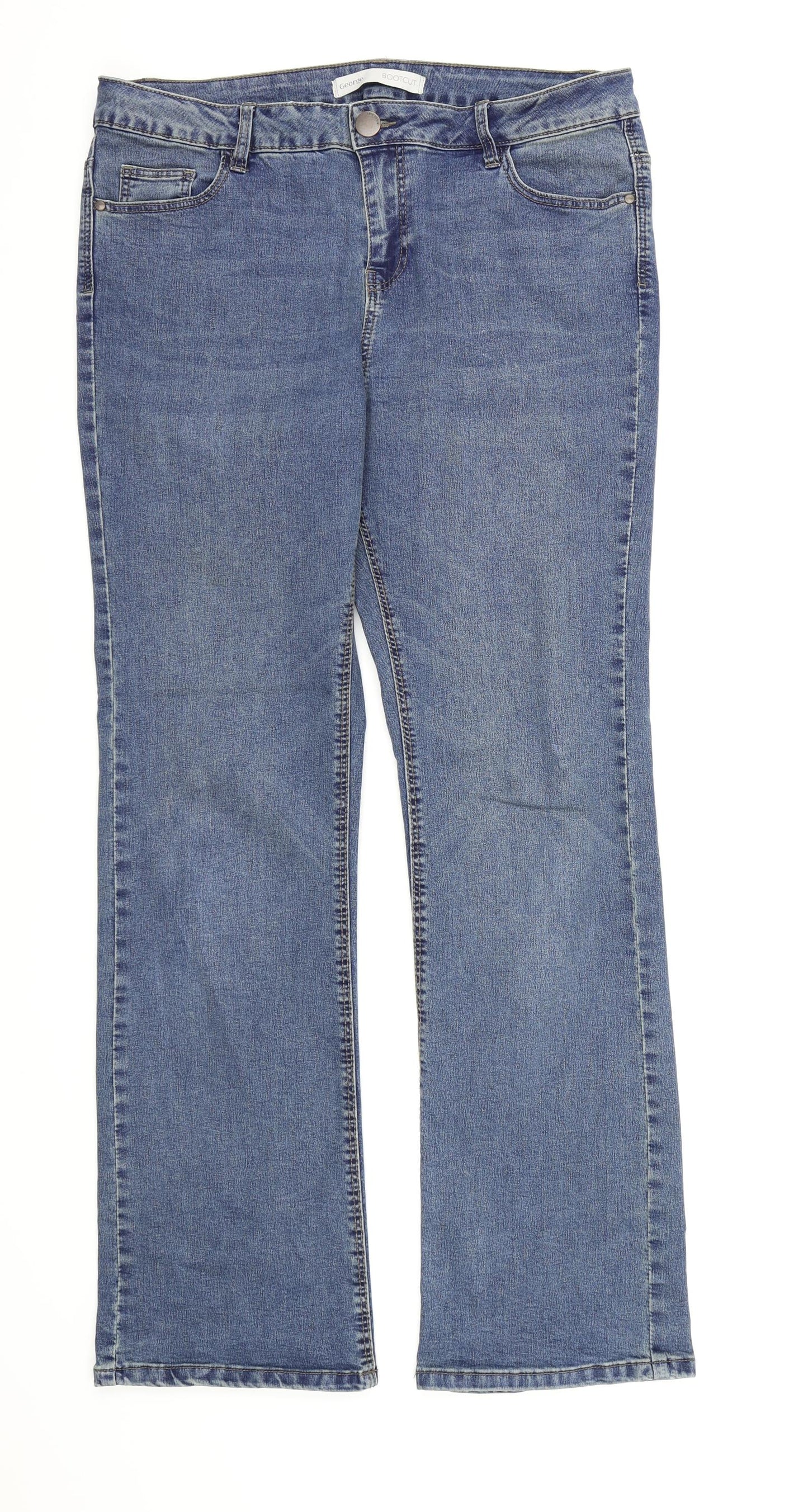 George Womens Blue  Denim Bootcut Jeans Size 14 L30 in