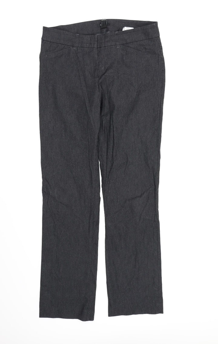 H&M Womens Grey  Rayon Dress Pants Trousers Size 16 L28 in