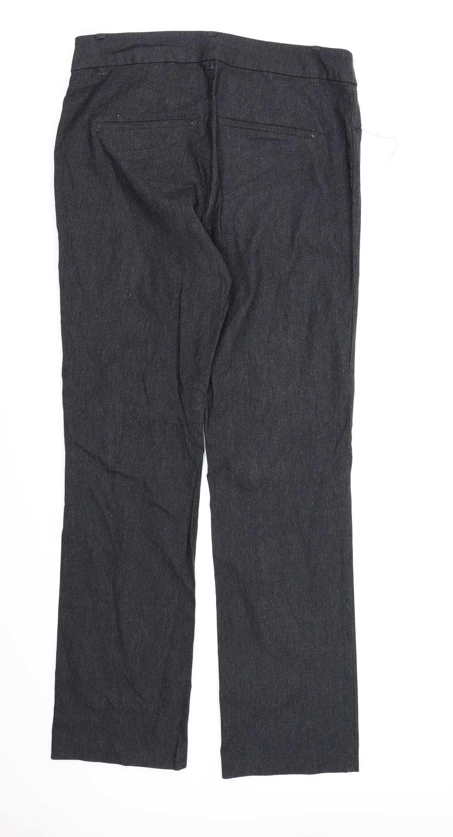 H&M Womens Grey  Rayon Dress Pants Trousers Size 16 L28 in