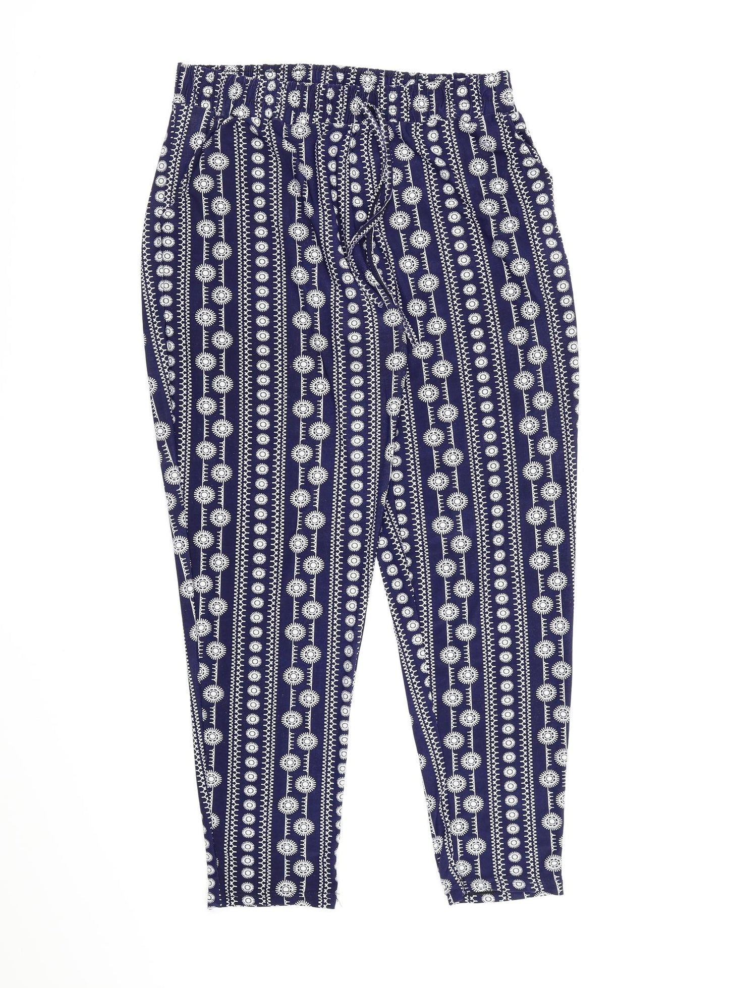 Preworn Womens Blue Geometric  Harem Trousers  L25 in