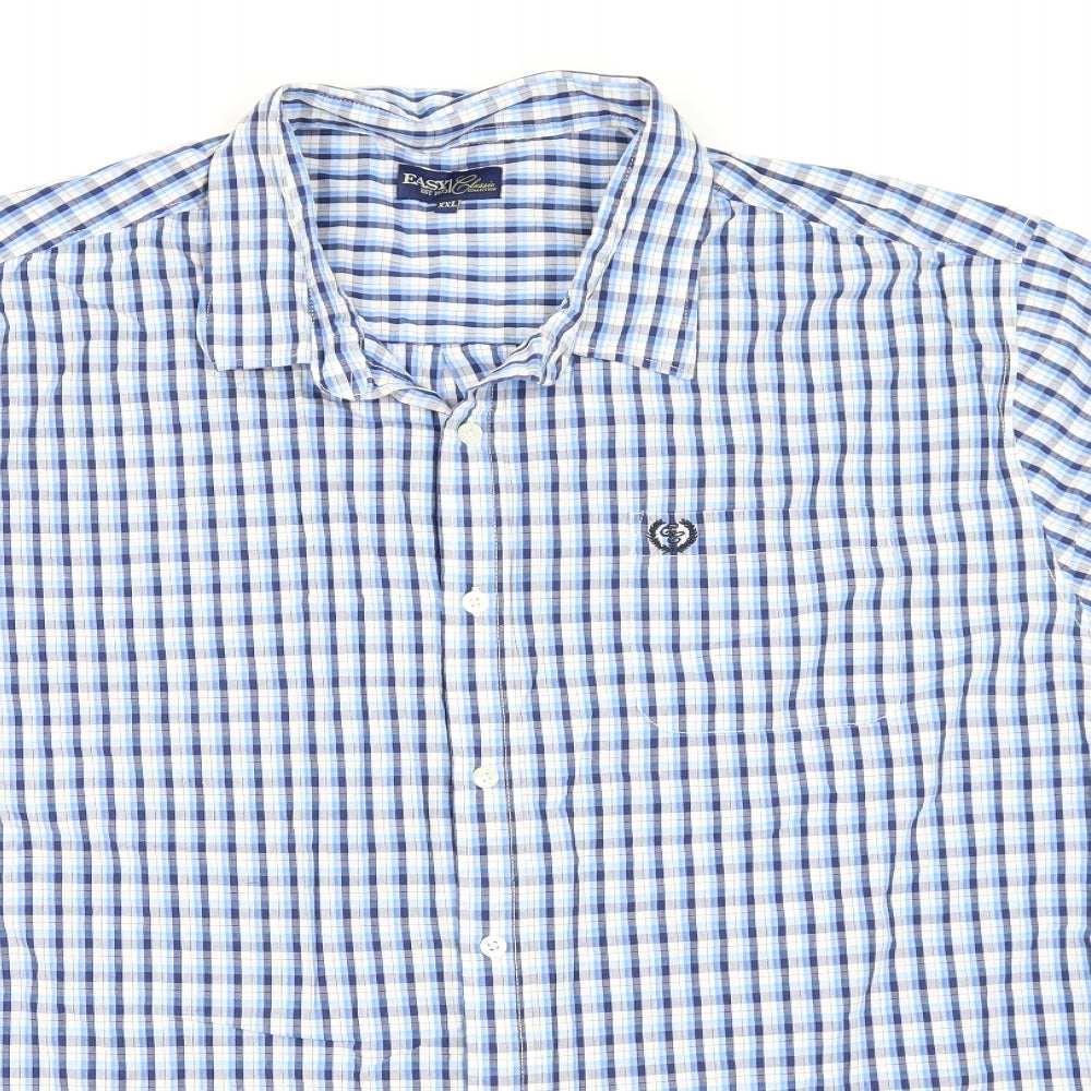 Easy Mens Black Check   Button-Up Size 2XL