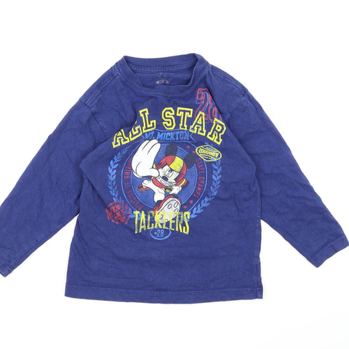 Disney Boys Blue   Basic T-Shirt Size XS  - Mickey Mouse
