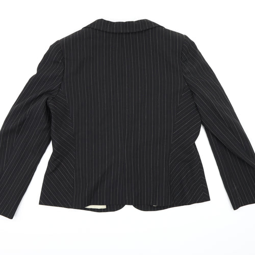 Dorothy Perkins Womens Black Striped Rayon Jacket Blazer Size 18