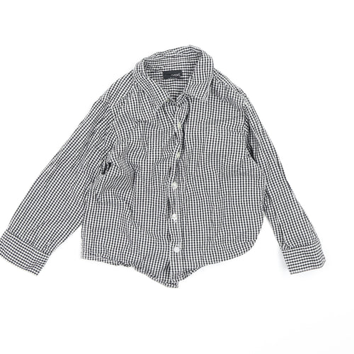 NEXT Boys Black Check  Basic Button-Up Size 2-3 Years