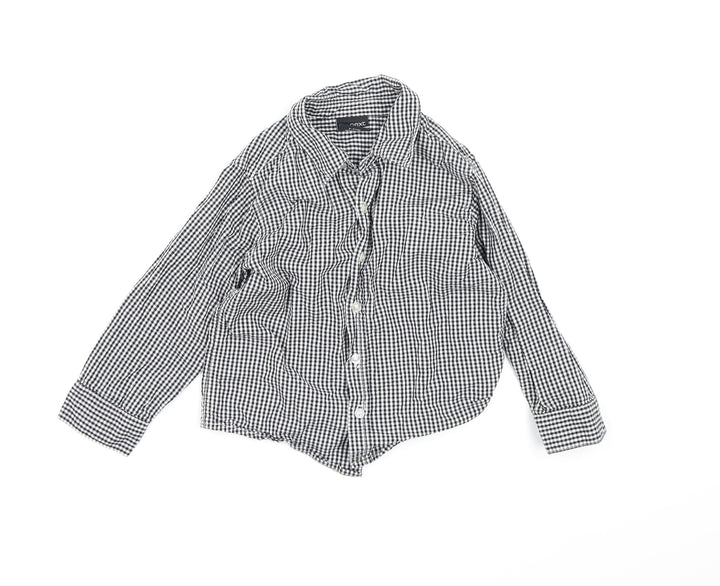 NEXT Boys Black Check Basic Button-Up Size 2-3 Years