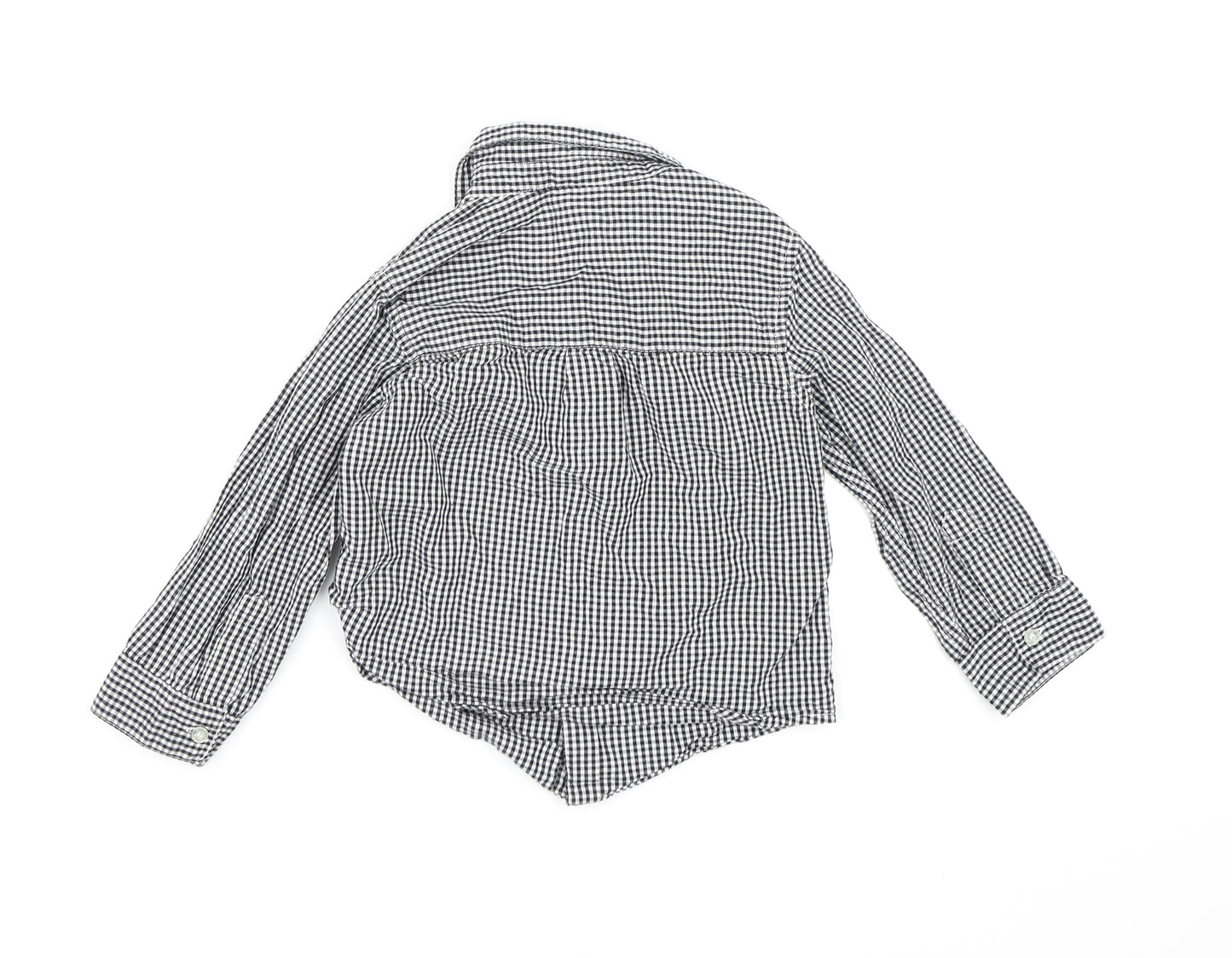 NEXT Boys Black Check  Basic Button-Up Size 2-3 Years
