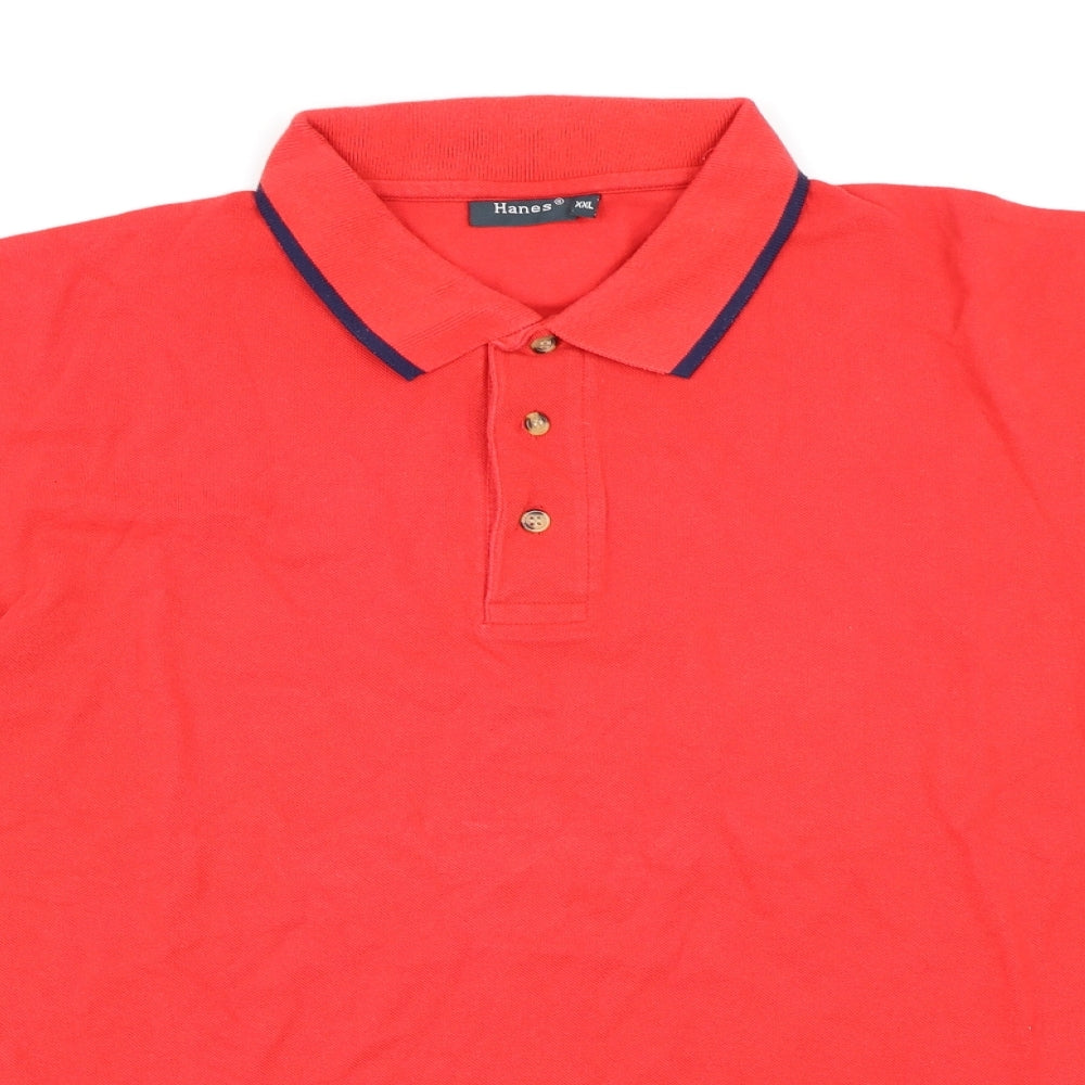 Hanes Mens Red    Polo Size 2XL