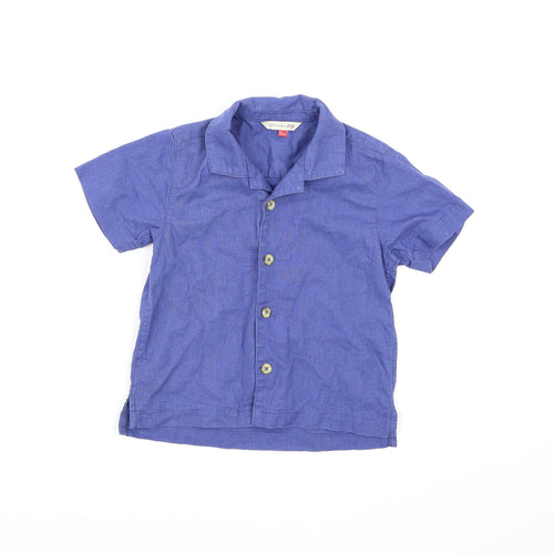 John Lewis Boys Blue   Basic Button-Up Size 2 Years