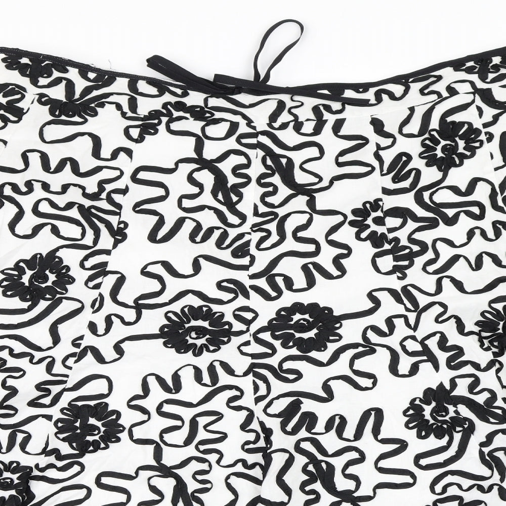 Simon Jefferey Womens White Floral  Swing Skirt Size 20