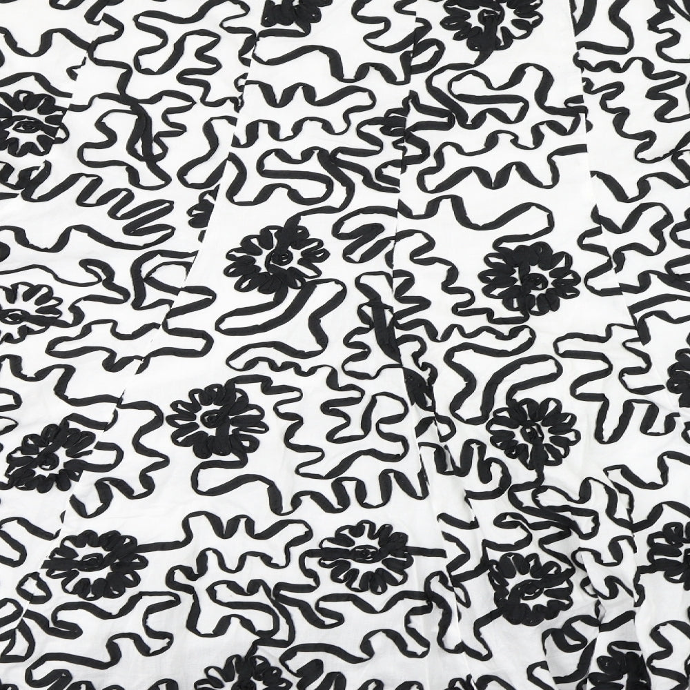 Simon Jefferey Womens White Floral  Swing Skirt Size 20