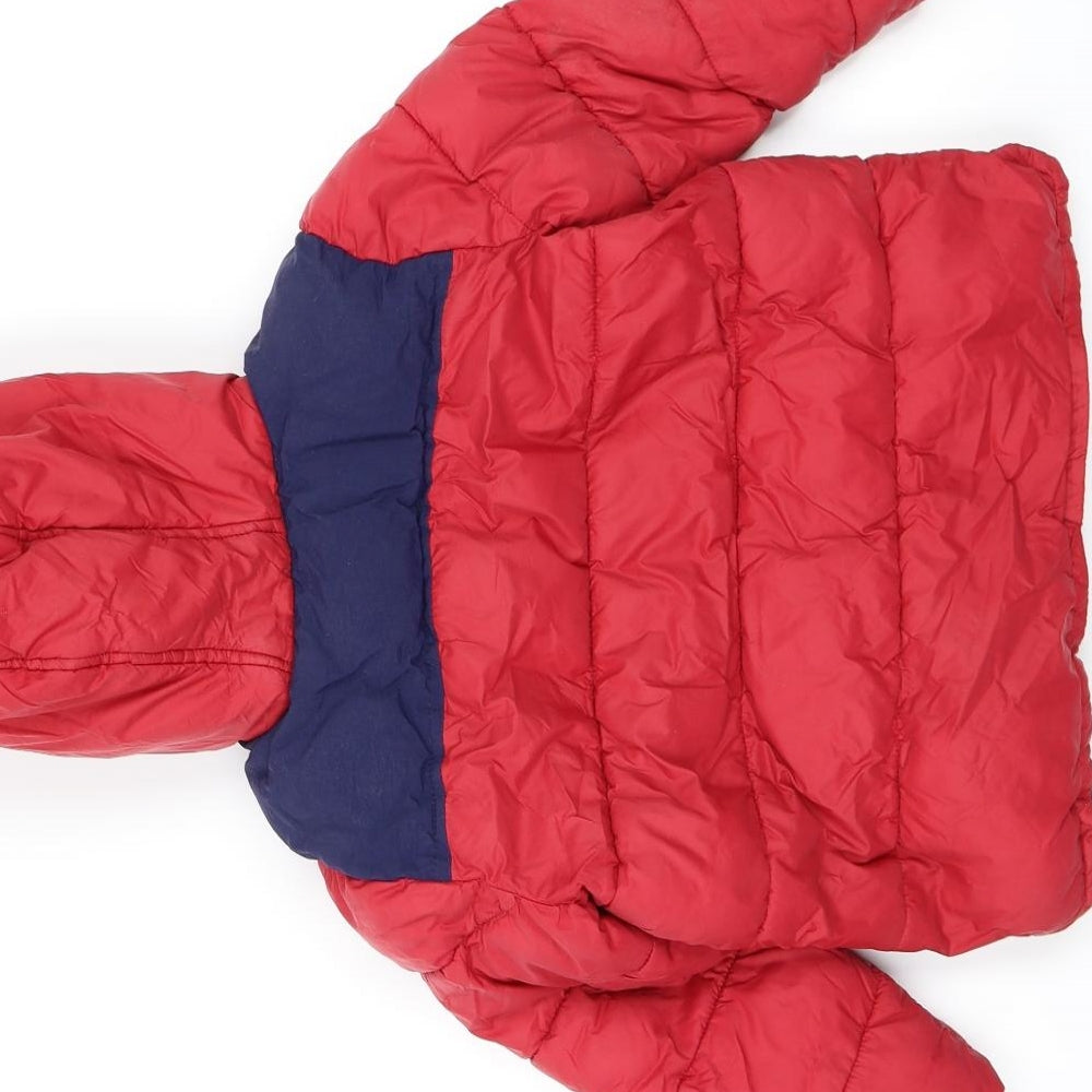 John Lewis Boys Red   Basic Coat Coat Size 2-3 Years