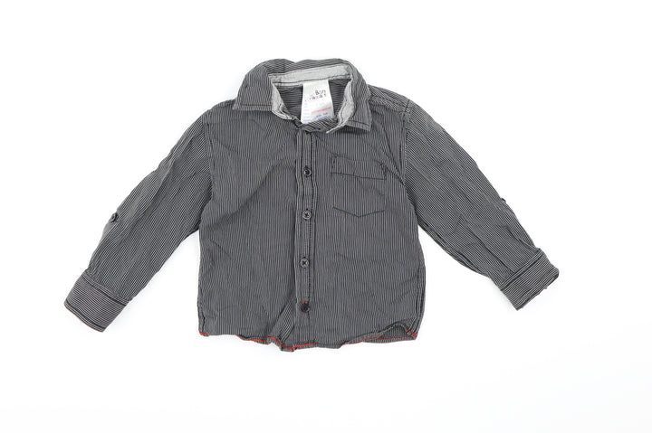 Urban Rascals Boys Grey Striped Basic Button-Up Size 2-3 Years