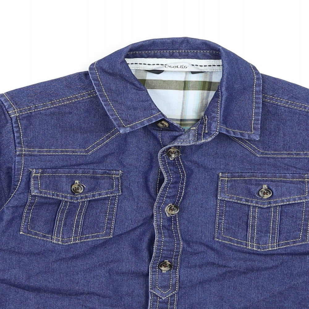 George Boys Blue  Denim Basic Button-Up Size 4-5 Years