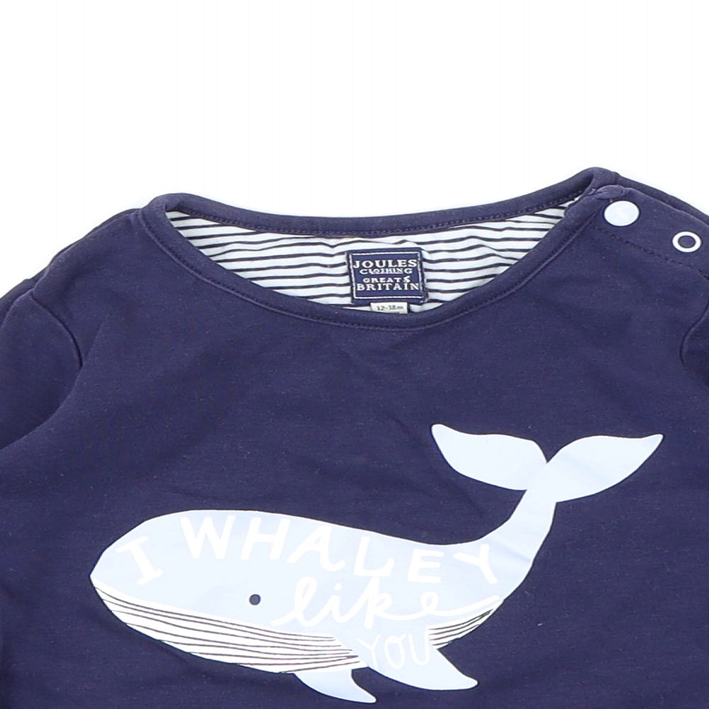 Joules Boys Blue  Jersey Basic T-Shirt Size 12-18 Months