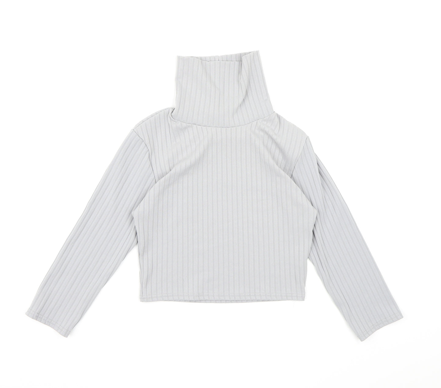 PRETTYLITTLETHING Womens Grey   Cropped Blouse Size 12