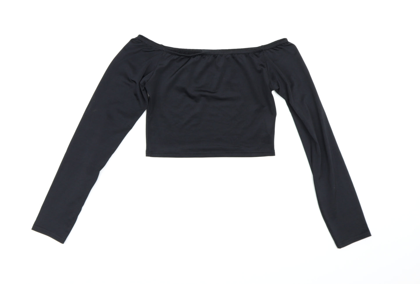 PRETTYLITTLETHING Womens Black   Cropped Blouse Size 10