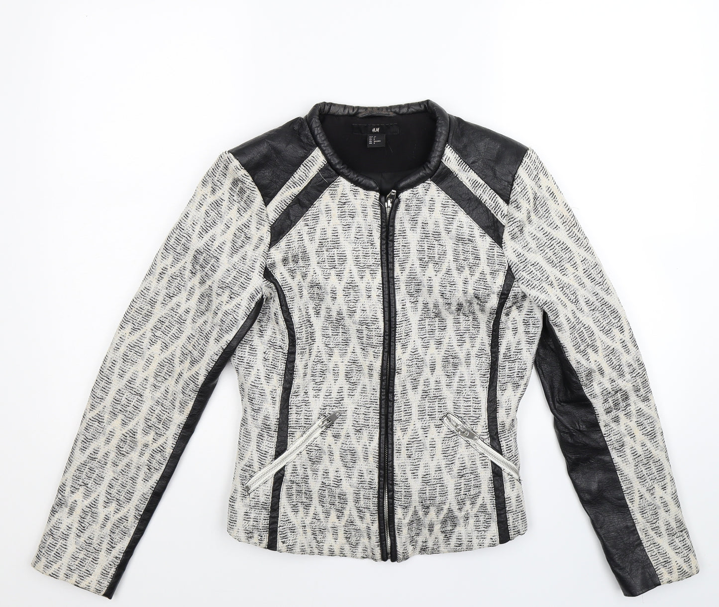 H&M Womens Multicoloured Geometric  Jacket Blazer Size 10