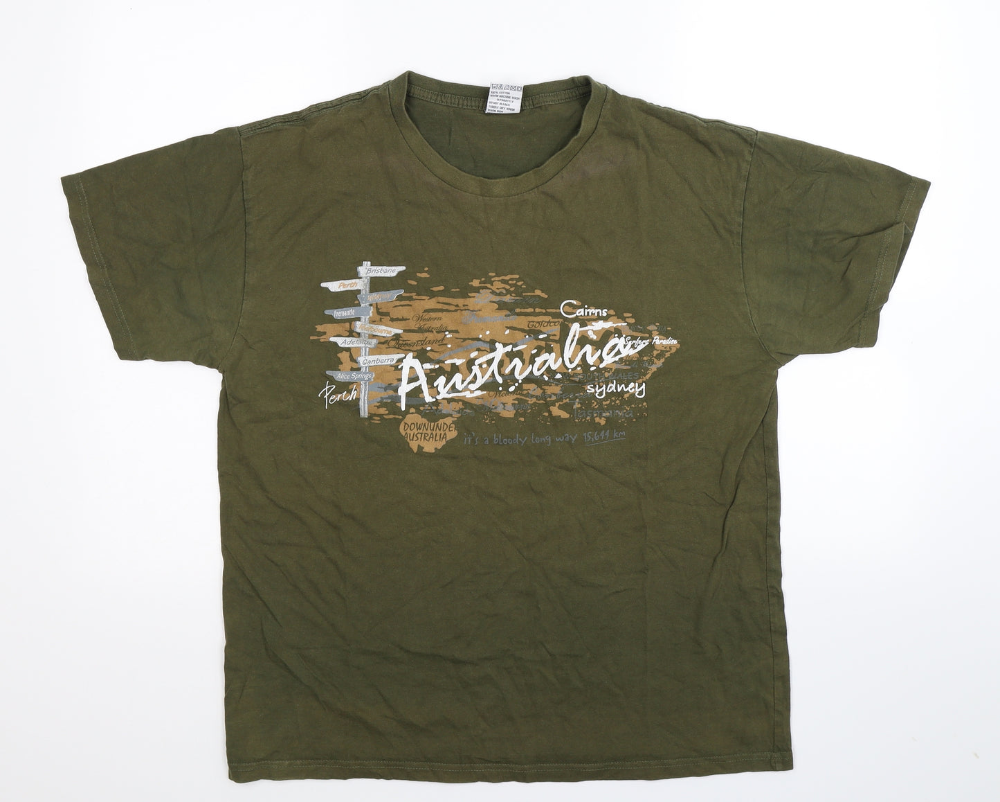 Australia Mens Green    T-Shirt Size L