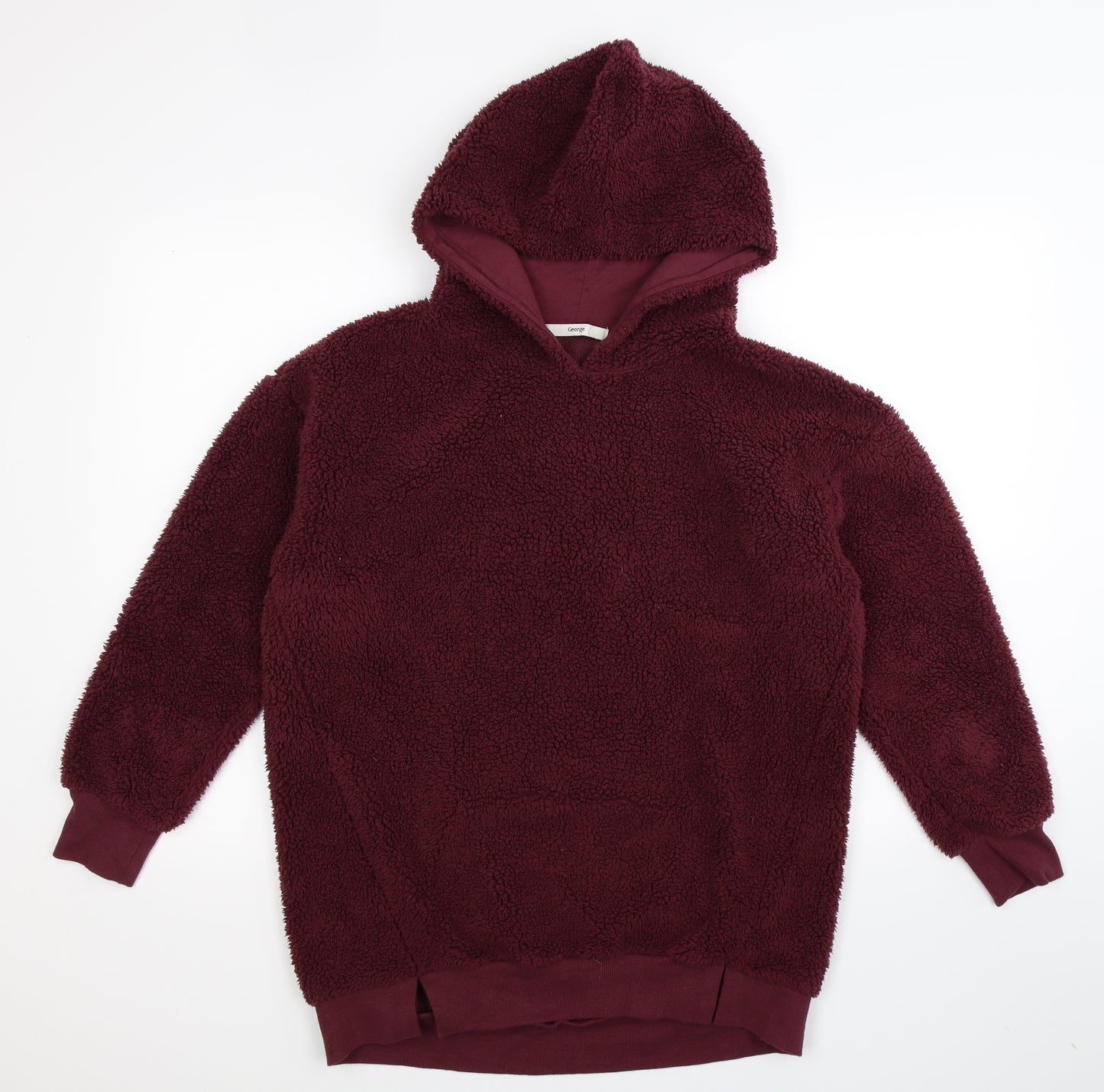 George Mens Brown  Fleece Pullover Hoodie Size S