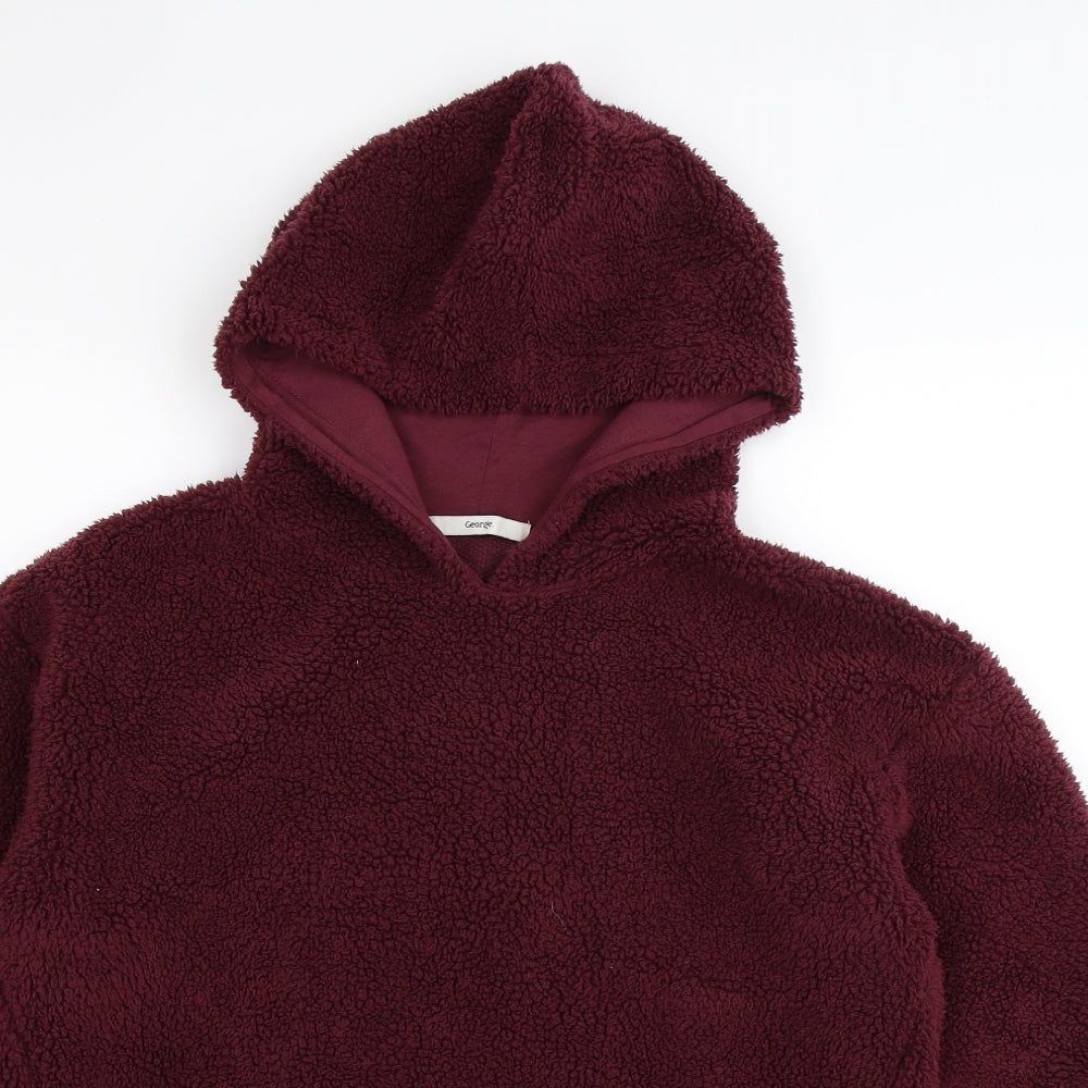 George Mens Brown  Fleece Pullover Hoodie Size S