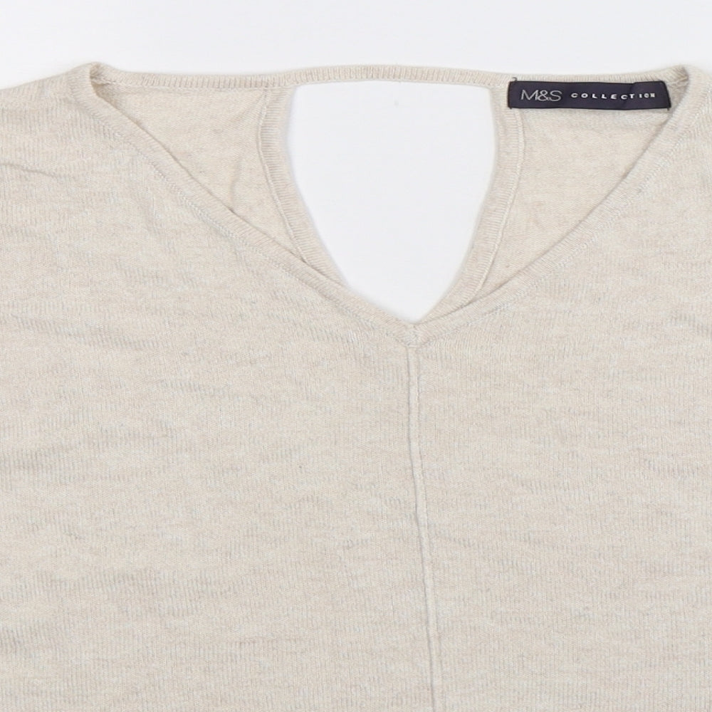 Marks and Spencer Womens Beige  Knit Pullover Jumper Size 12