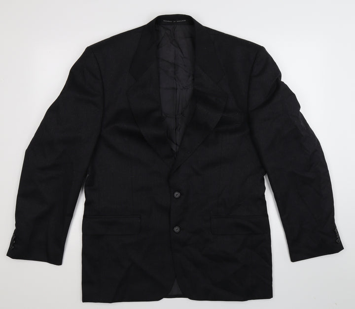 The Label Mens Black Striped Jacket Suit Jacket Size 40