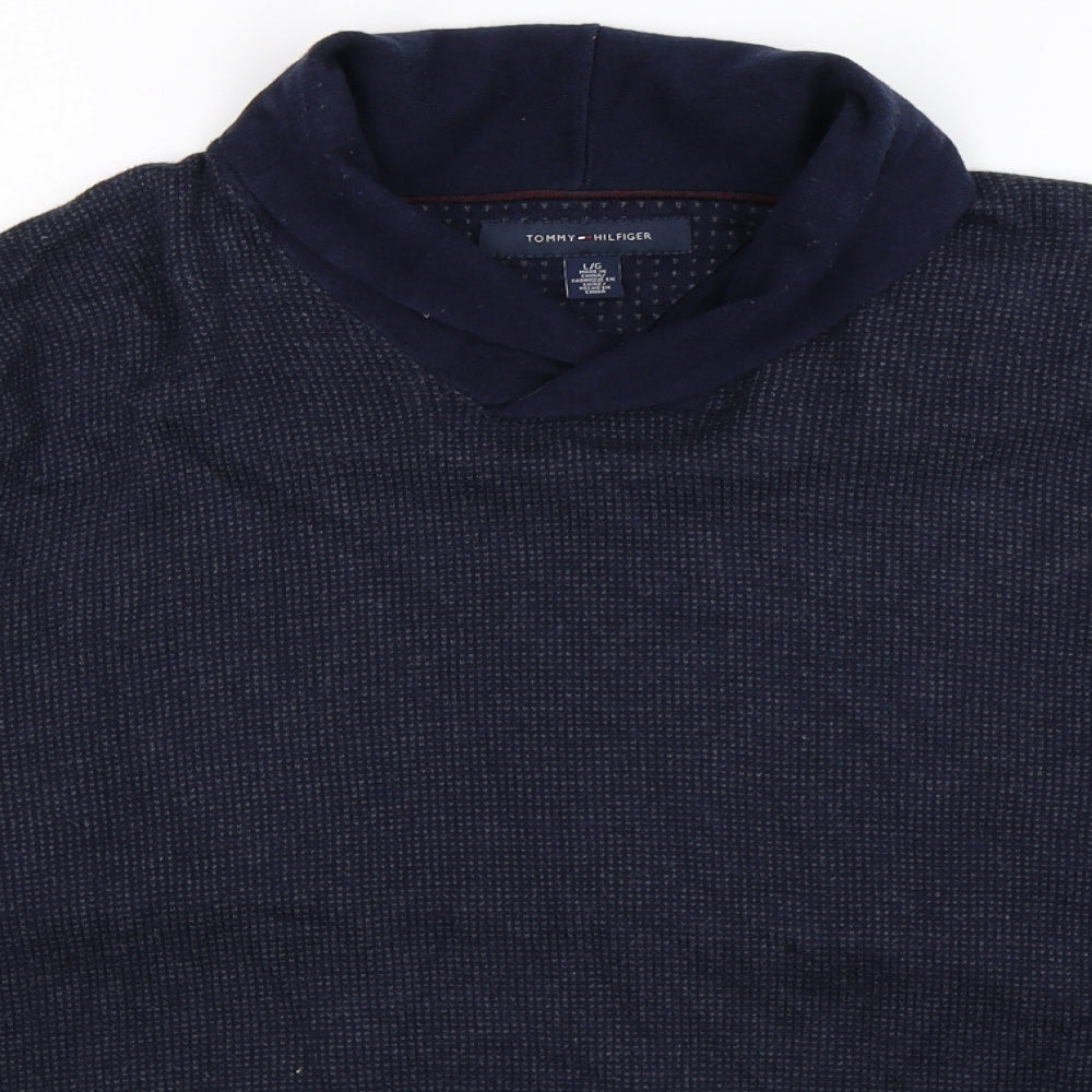 Tommy Hilfiger Mens Blue  Knit Pullover Jumper Size L