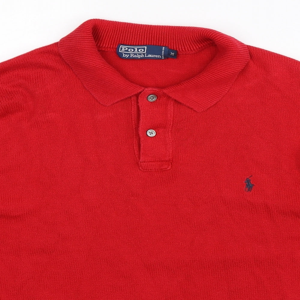 Polo Ralph Lauren Mens Red  Knit Pullover Jumper Size M