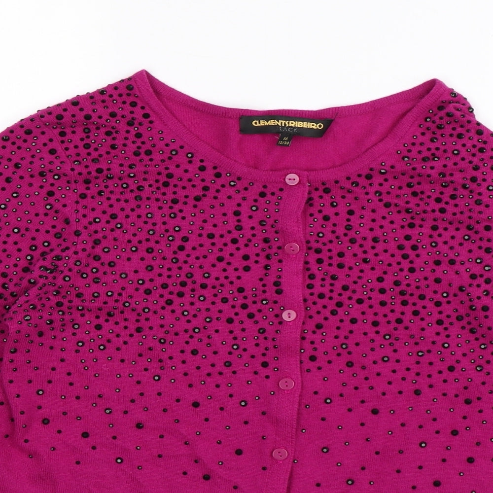 Clements Ribeiro Womens Pink  Knit Cardigan Jumper Size 12
