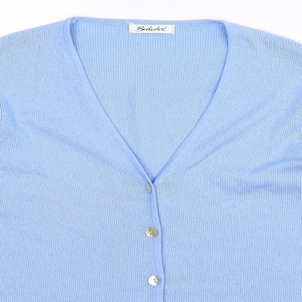 Berkertex Womens Blue  Knit Cardigan Jumper Size 16
