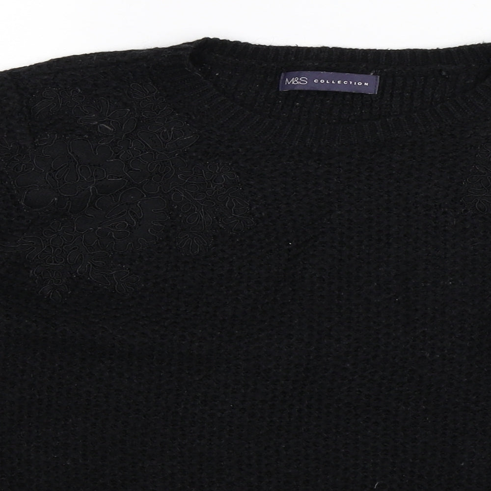 Marks and Spencer Womens Black  Knit Pullover Jumper Size 10