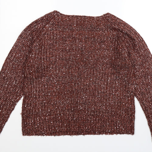 M&Co Womens Brown  Knit Pullover Jumper Size M