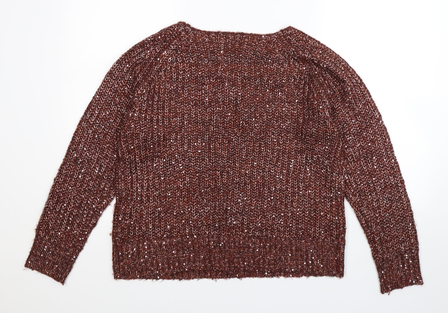 M&Co Womens Brown  Knit Pullover Jumper Size M