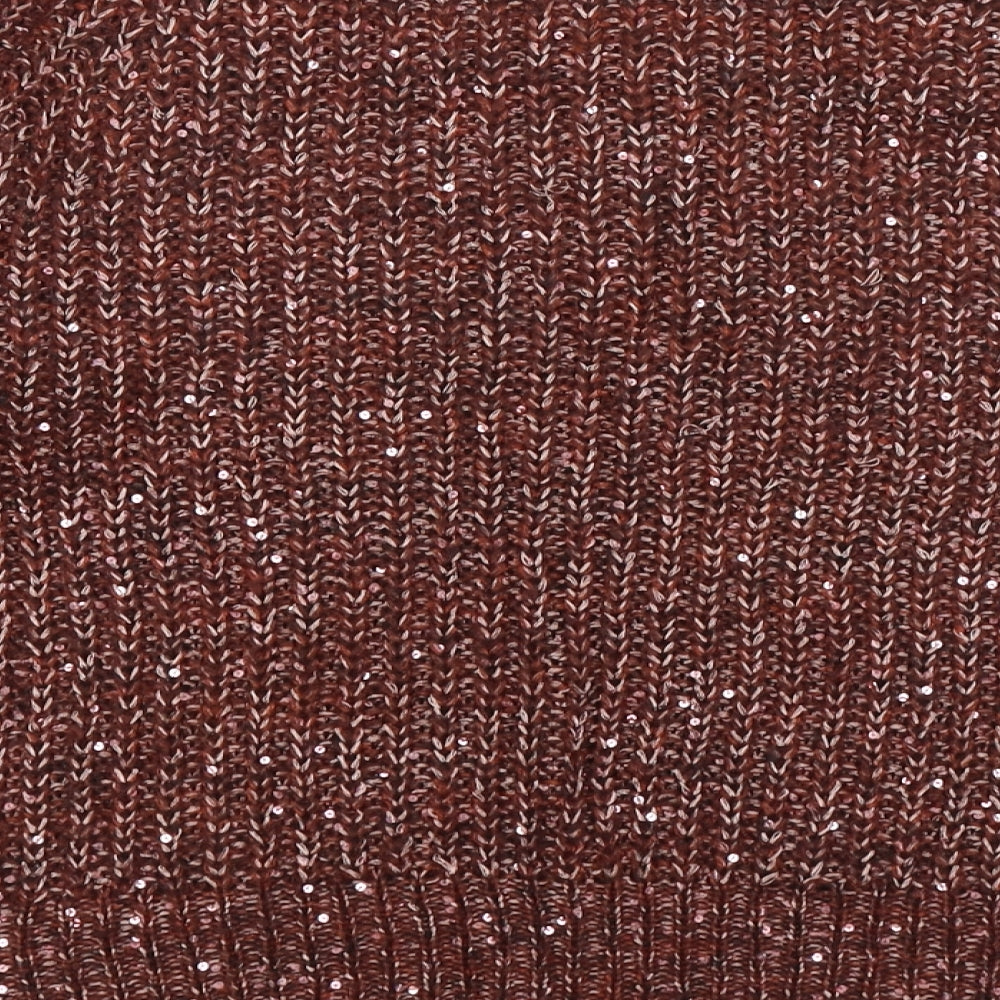 M&Co Womens Brown  Knit Pullover Jumper Size M