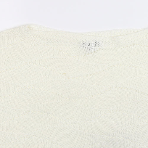 2 Elles Womens White  Knit Pullover Jumper Size L