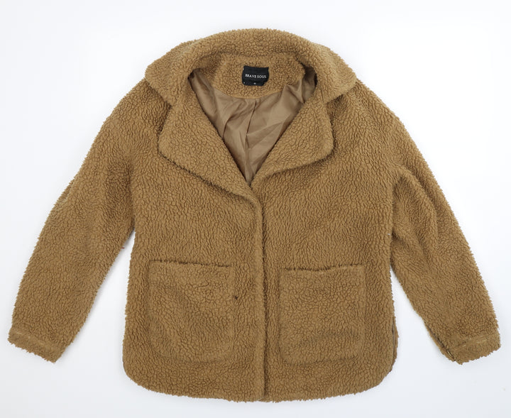 Brave Soul Womens Beige  Fleece Jacket  Size 10