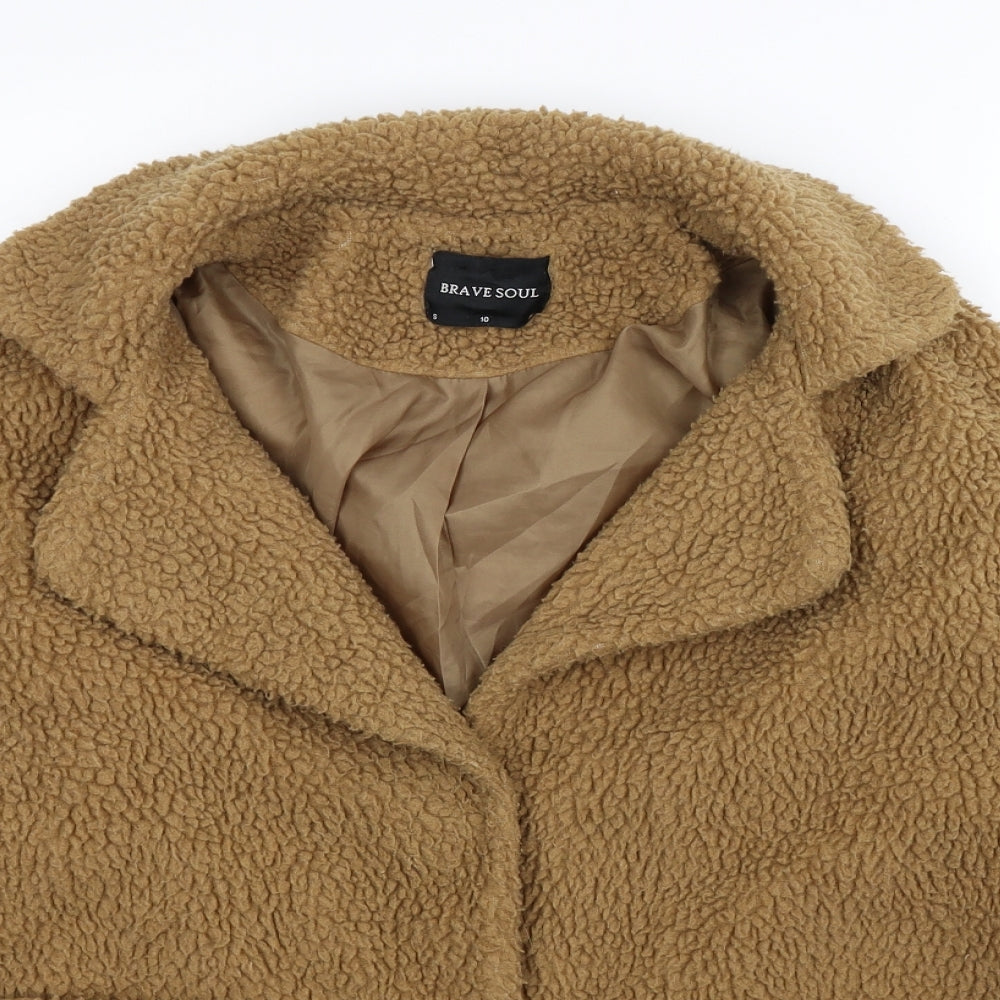 Brave Soul Womens Beige  Fleece Jacket  Size 10