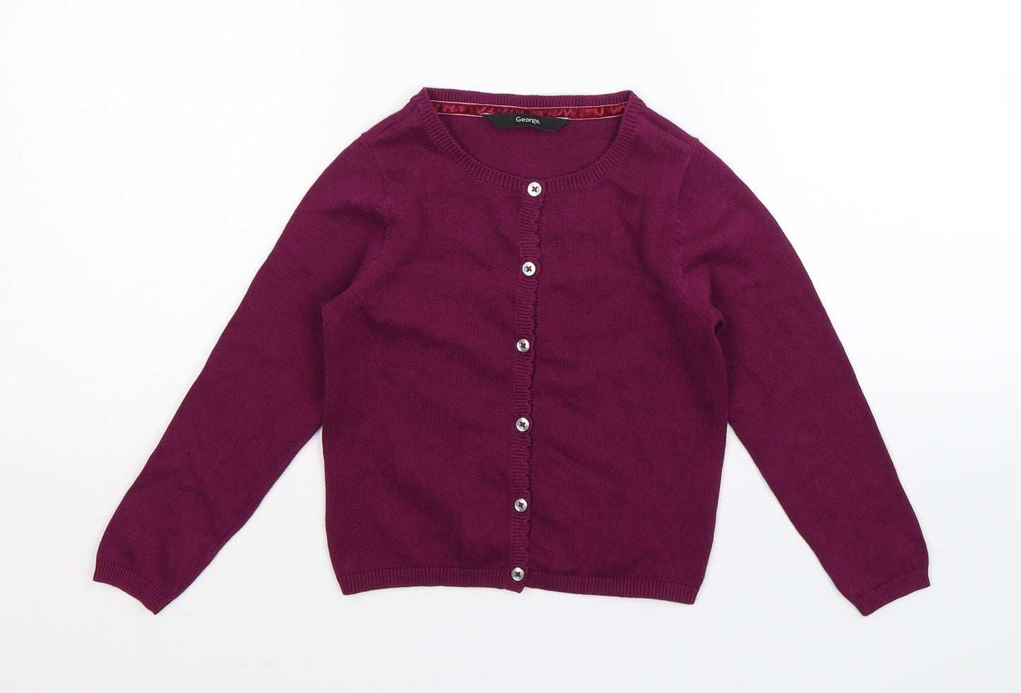 George Boys Purple  Knit Cardigan Jumper Size 4-5 Years