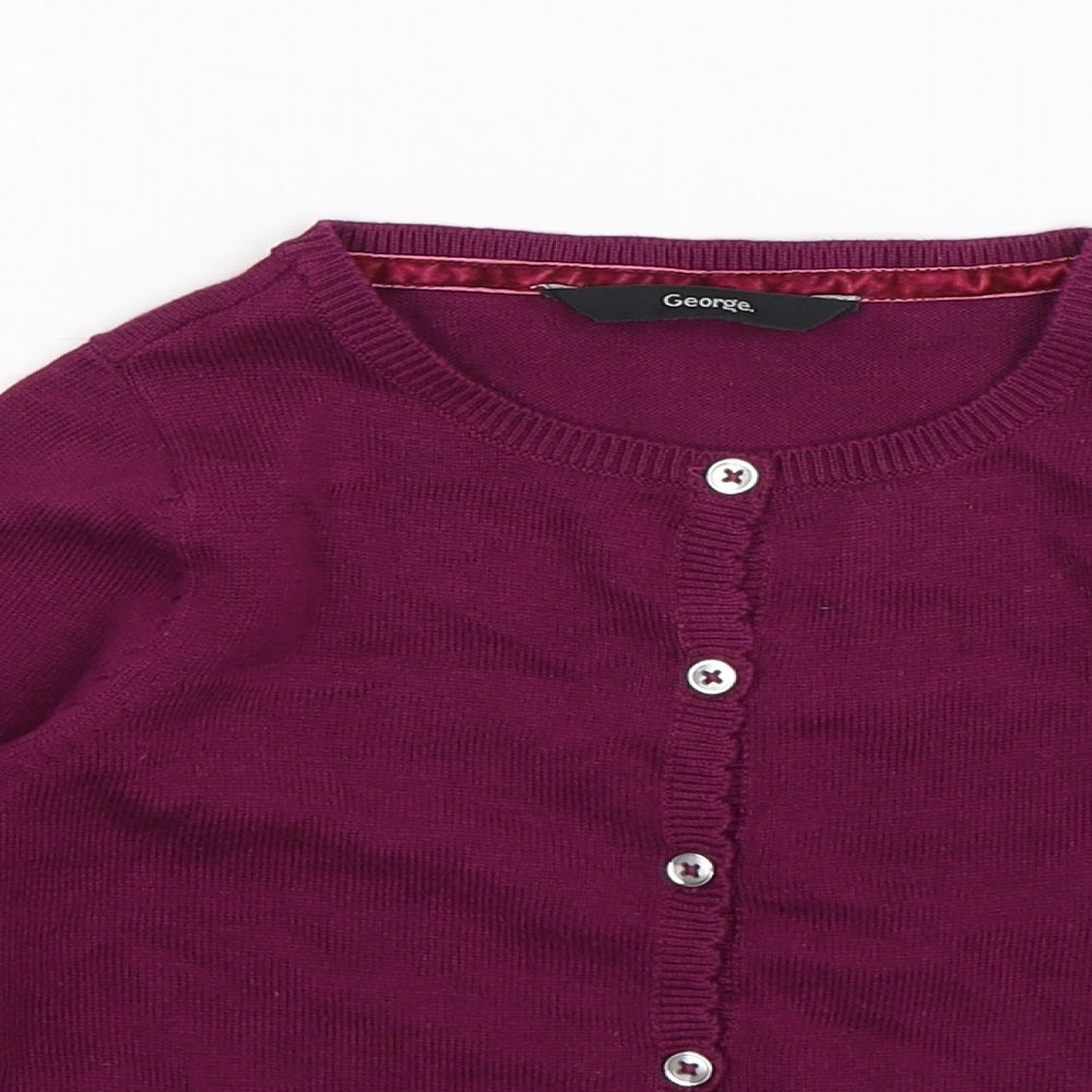 George Boys Purple  Knit Cardigan Jumper Size 4-5 Years