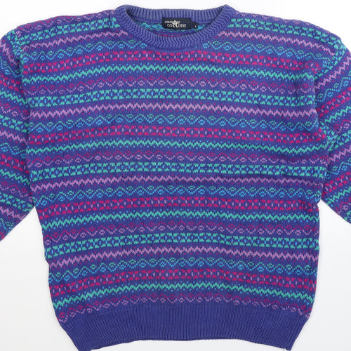 Country Cottons Mens Multicoloured Geometric Knit Pullover Jumper Size L